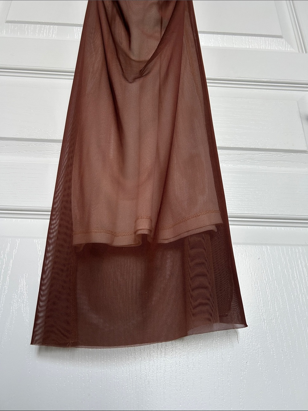 Zara Nude to Brown Ombre Ruched Maxi Dress - Picture 6 of 9